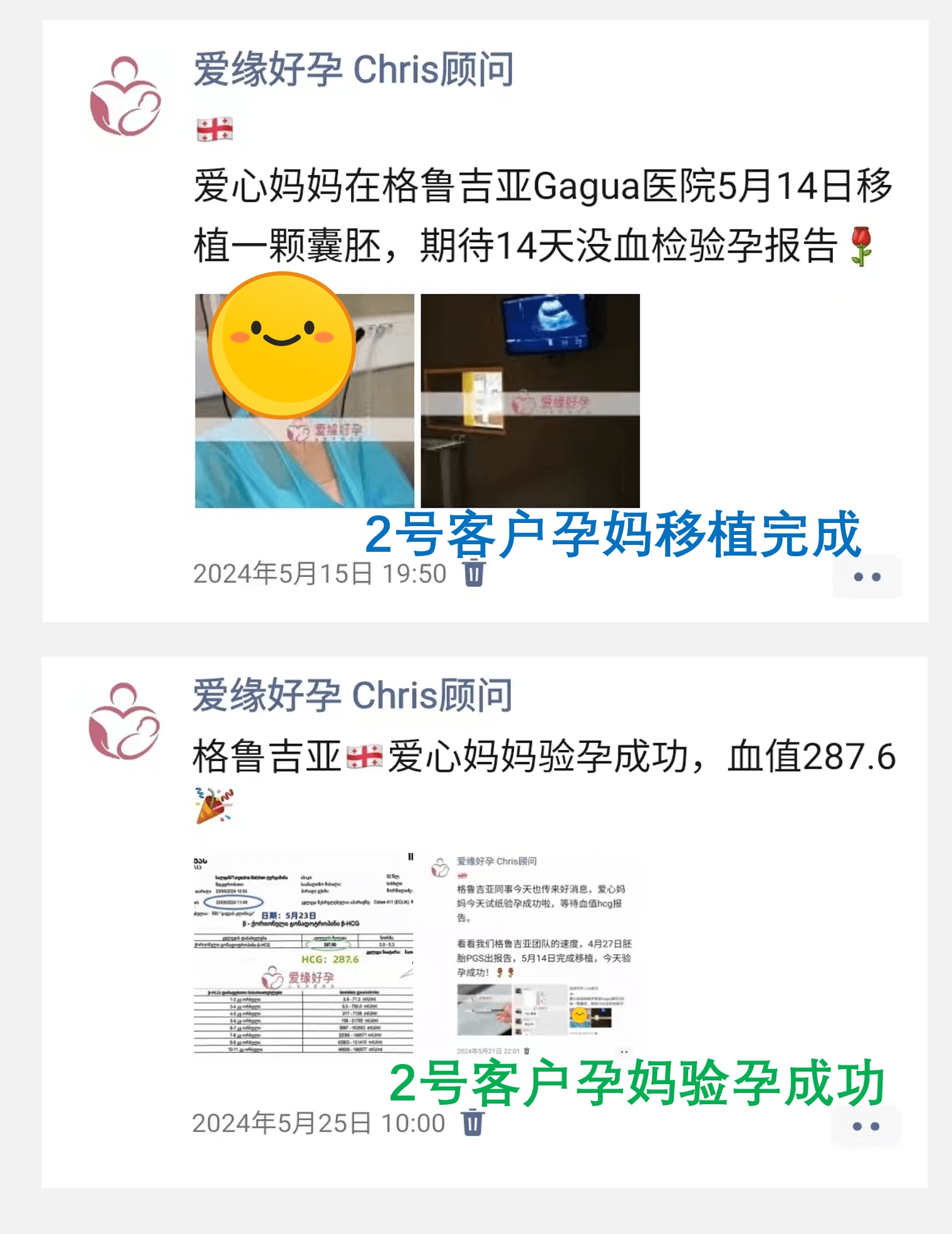 爱缘好孕:格鲁吉亚试管婴儿助孕移植着床成功率是多少了？