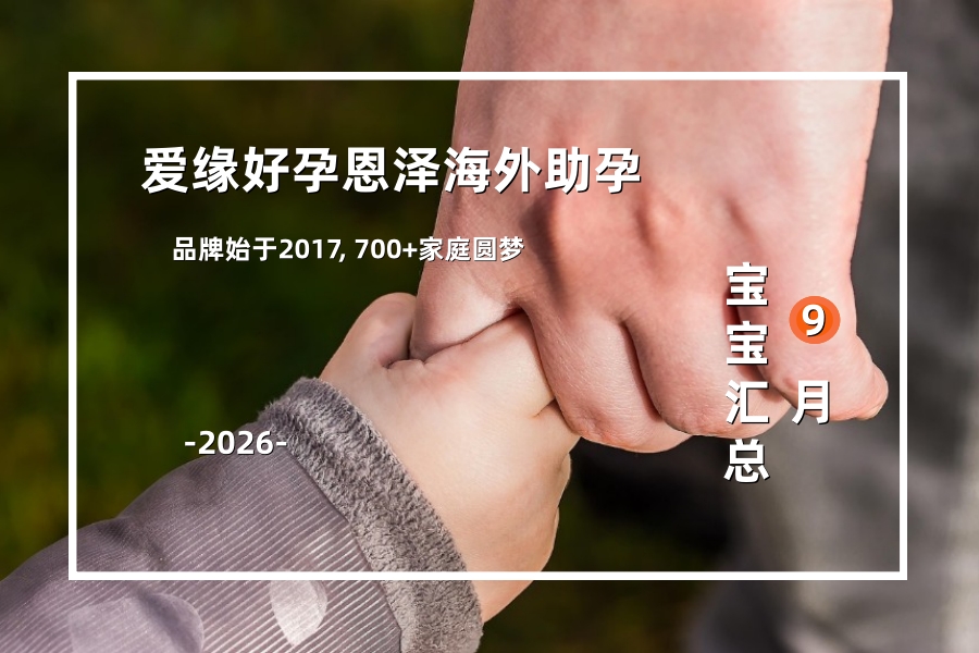 爱缘好孕恩泽海外助孕宝宝汇总 | 2026年9月