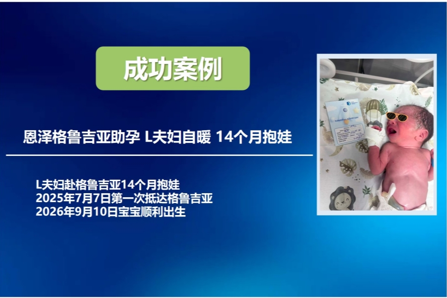 恩泽格鲁吉亚试管婴儿助孕L夫妇自暖14个月抱娃